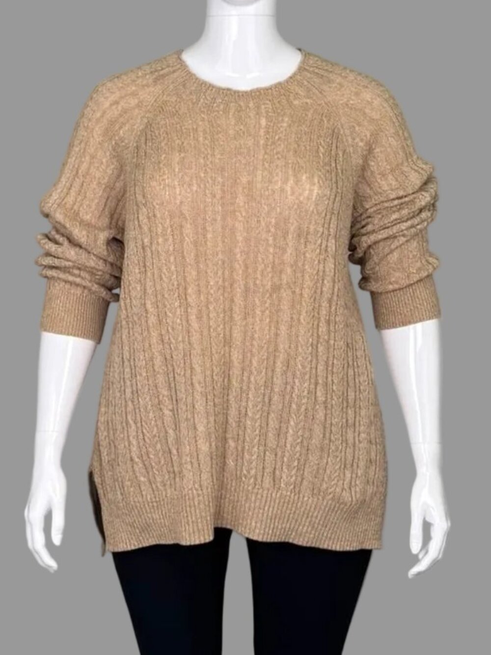 bleu gray Cable Knit Gold Sweater - Size XL